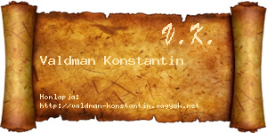 Valdman Konstantin névjegykártya